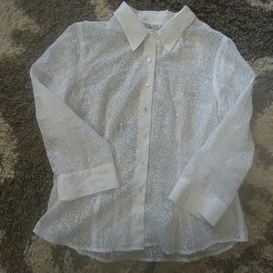 Talbots White Sheer Buttonup (12)